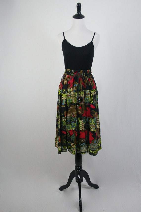 Vintage Skirt Rayon Tiered Le Mieux Boho Skirt - image 2