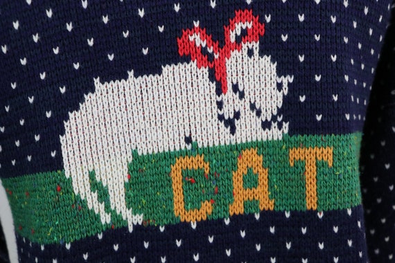 1990s Sweater Cat Novelty Cardigan Sweater by Swe… - image 7