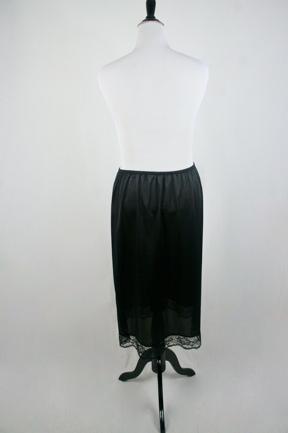 Vintage Slip Black Nylon Midi Half Slip Size 22W24W … Gem