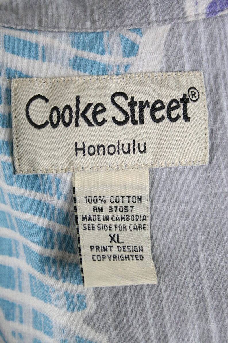 Vintage Aloha Shirt Cotton Cooke Street XL