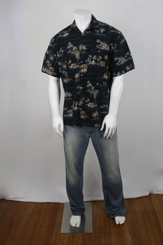Vintage Aloha Shirt Cotton Moda Campia Shirt Medi… - image 2