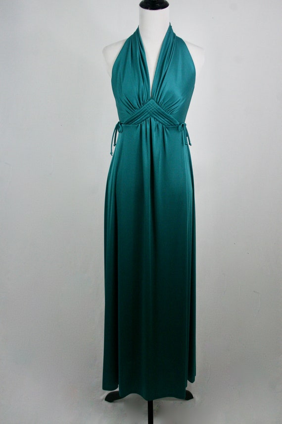 Vintage 1970s Dress Long Dress with Sheer Chiffon… - image 6