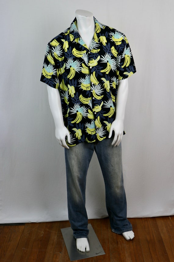 Novelty Print Shirt Rayon Banana Print Shirt XXL - image 2