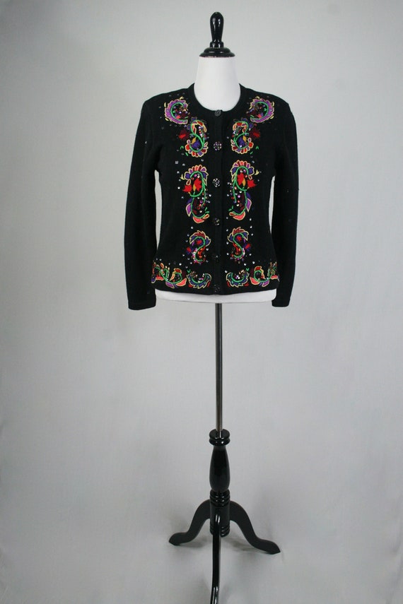 Vintage Sweater Jack B Quick Embellished Cardigan… - image 2