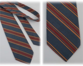 Vintage Necktie Slubbed Silk Striped Tie