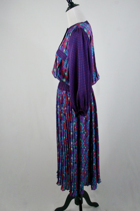 Vintage 1980s Diane Freis Original Dress Pleated … - image 8