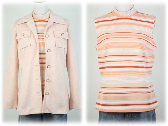 1970s Jacket and Shell Set Polyester Double Knit … - image 1