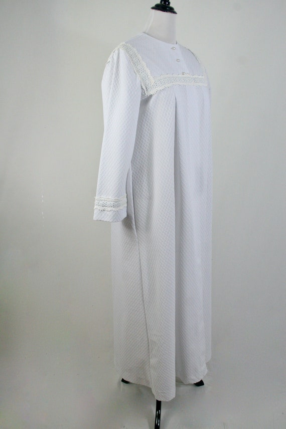 Vintage 1970s Christian Dior Robe White Long Robe… - image 4