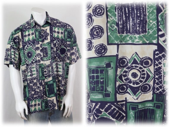 Vintage 1990s Aloha Shirt Pierre Cardin Rayon Shi… - image 1