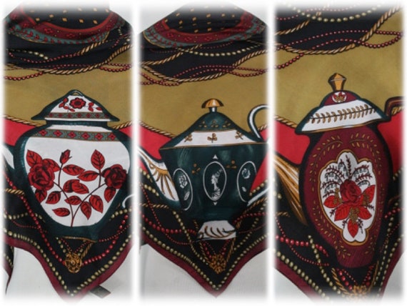 Vintage Scarf Silk Teapots British Designers at t… - image 8