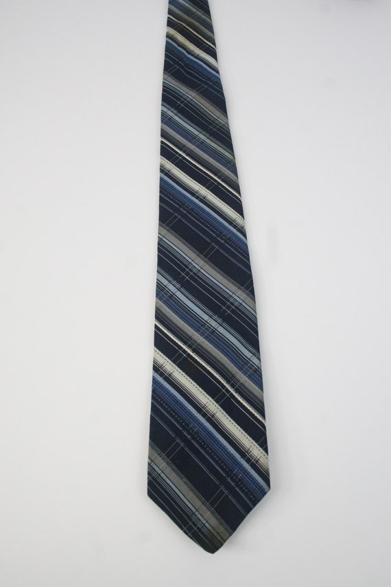 Vintage 60s Necktie Wemlon by Wembley Blue Tie - image 4
