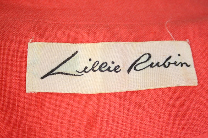 1980s Blazer Orange Linen Look Lillie Rubin Jacket
