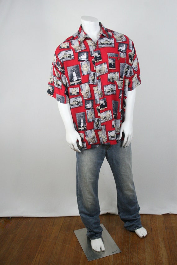 Vintage Aloha Shirt Rayon Puritan Shirt XL - image 2