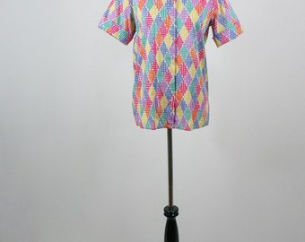 Vintage 1980s Blouse Jaeger Cotton Shirt Made in Great