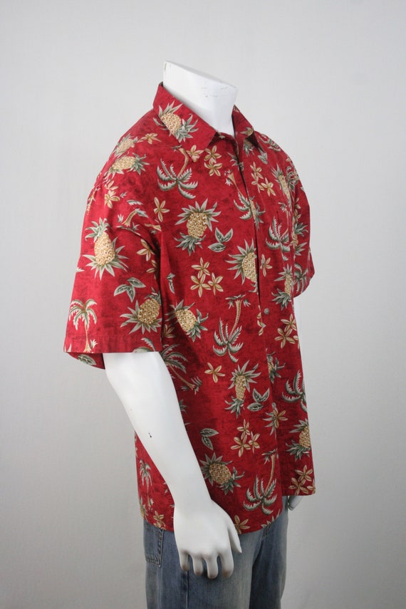 Vintage Aloha Shirt Cotton Pierre Cardin Pineappl… - image 4