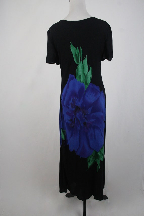 1990s Dress Bias Cut Large Flower Jeffrey & Dara … - image 5