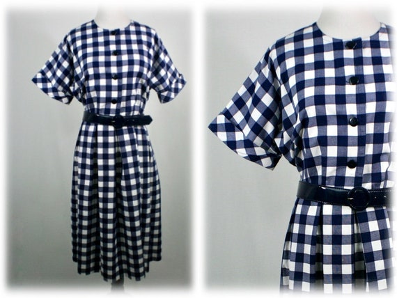 Vintage 1980s Dress Willi of California Cotton Pl… - image 1