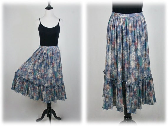 Vintage Skirt Micro Pleated Ruffled Skirt - image 1
