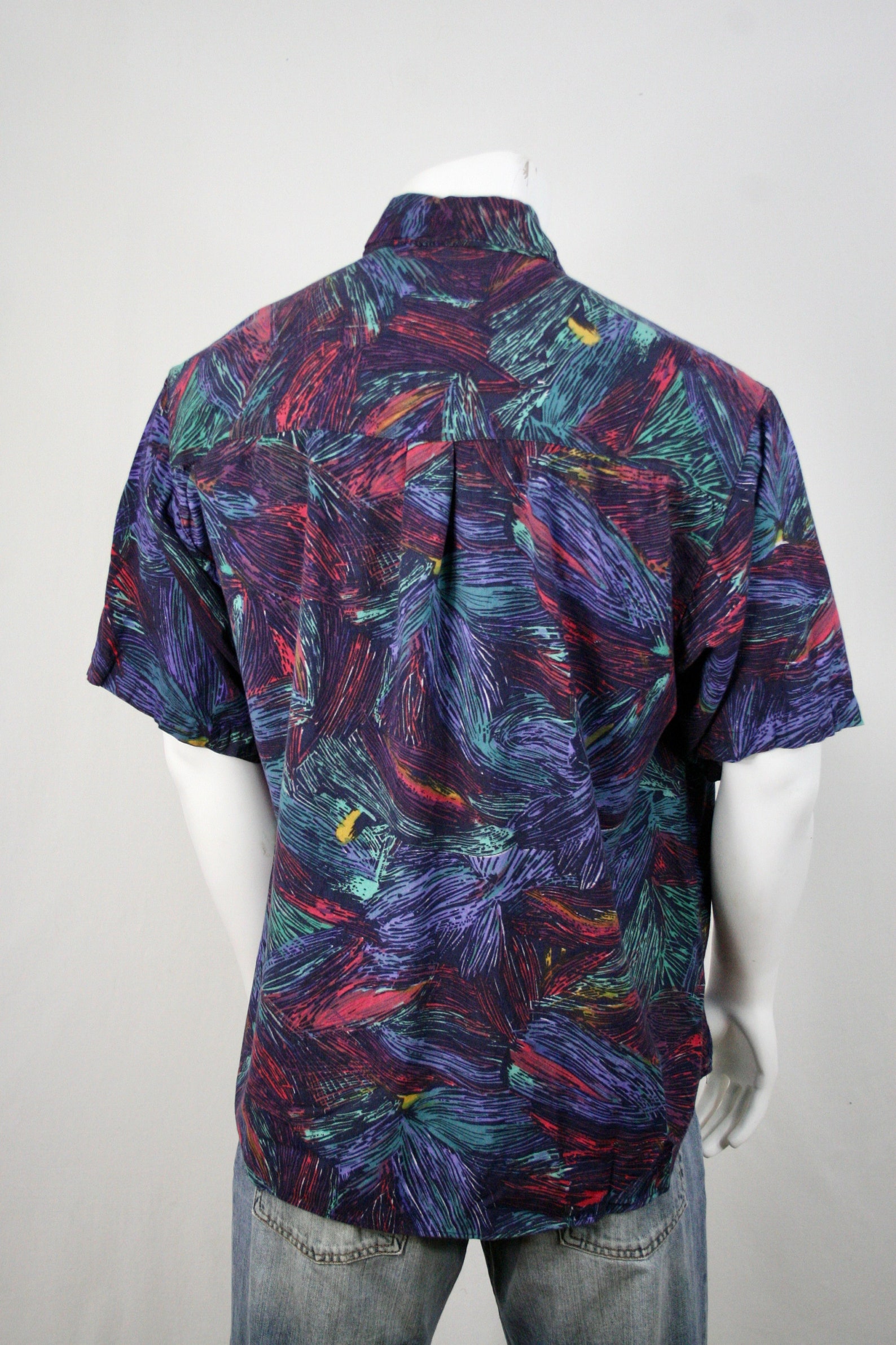 1990s Shirt Cotton Rayon Button Down Medium Shirt | Etsy