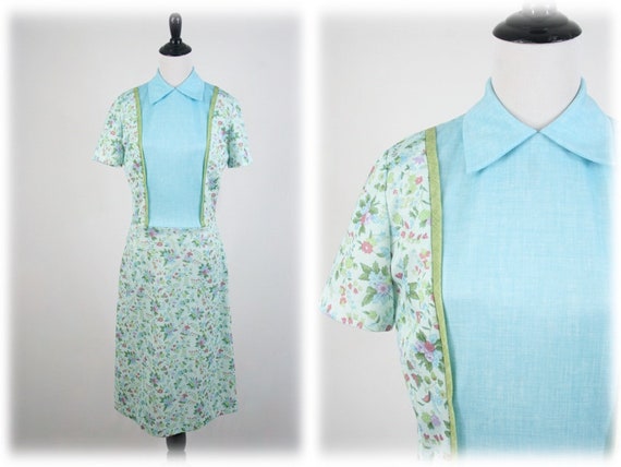 1970s Dress Floral Handmade Dress - image 1