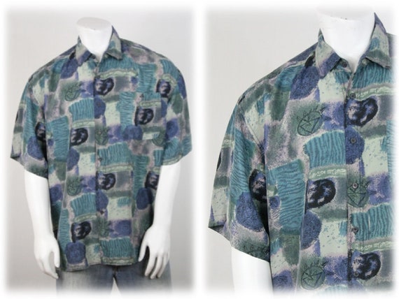 1990s Shirt Silk Bogari Shirt XL - image 1