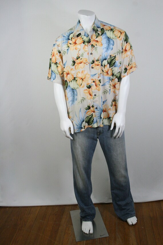 Vintage Aloha Shirt Natural Issue Rayon Shirt XL - image 2