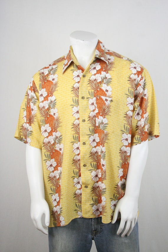 Vintage Aloha Shirt Rayon Pineapple Print Shirt XL - image 3