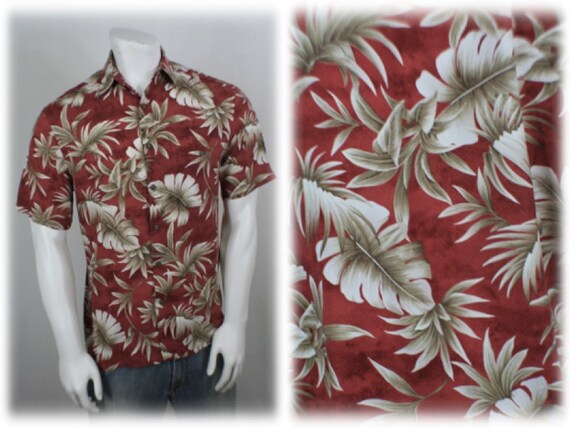 Vintage Aloha Shirt Rayon Island Shores Shirt Sma… - image 1
