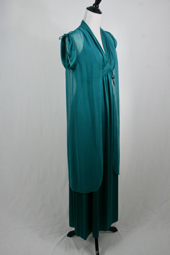 Vintage 1970s Dress Long Dress with Sheer Chiffon… - image 3