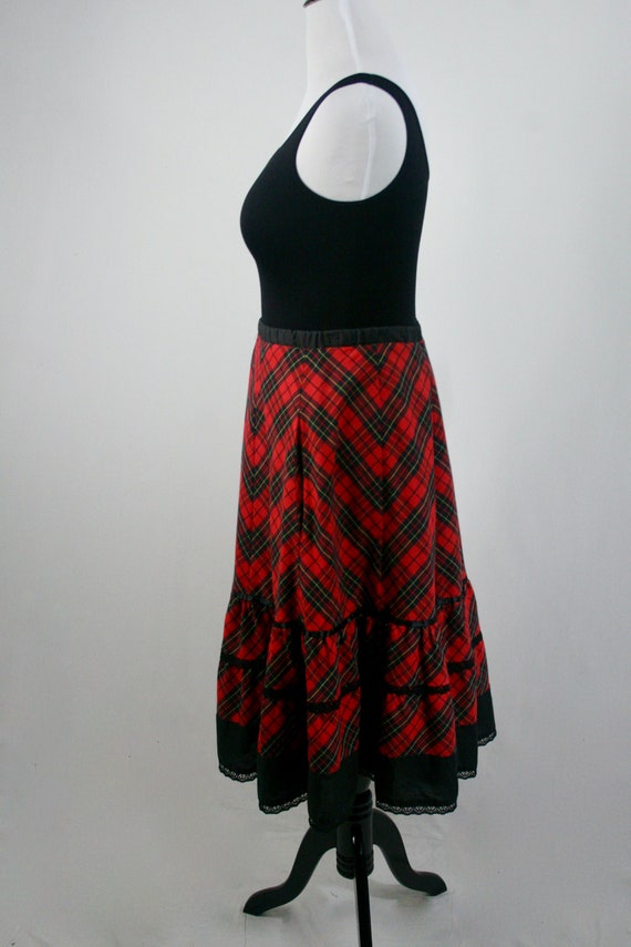 Vintage Skirt Red Plaid Prairie Skirt Volup Vinta… - image 10