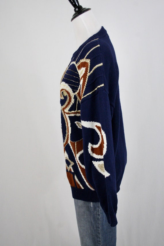 Vintage 1990s Sweater Beaded Embroidered Oversize… - image 8