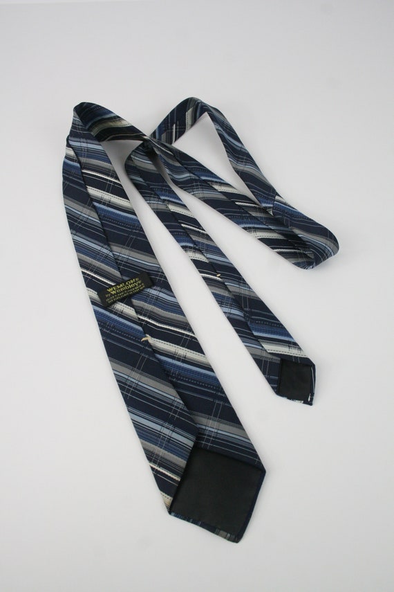 Vintage 60s Necktie Wemlon by Wembley Blue Tie - image 3