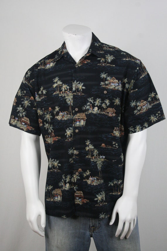 Vintage Aloha Shirt Cotton Moda Campia Shirt Medi… - image 4