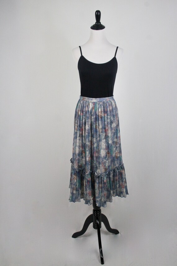 Vintage Skirt Micro Pleated Ruffled Skirt - image 3