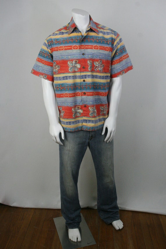 Vintage 1980s Aloha Shirt Cotton Shirt Medium - image 2