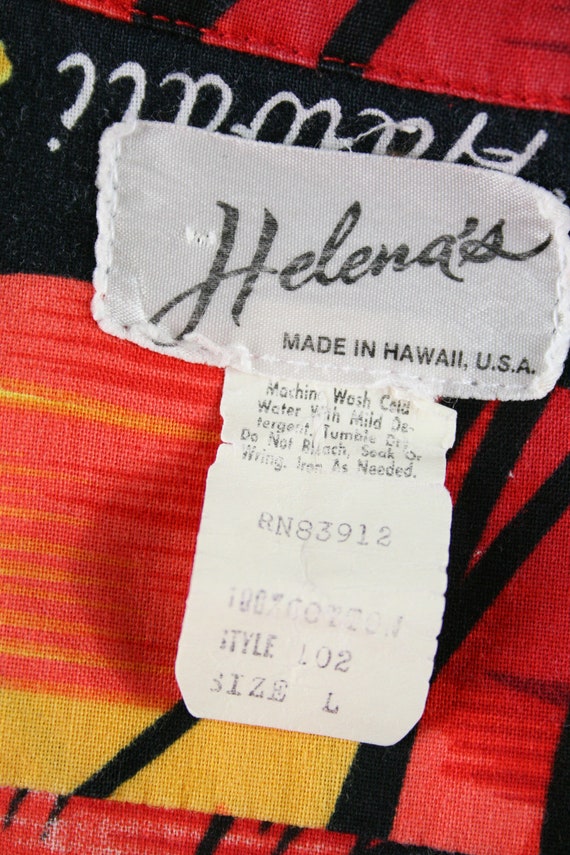 1980s Hawaiian Shirt by Helena's Cotton Shirt Lar… - image 9