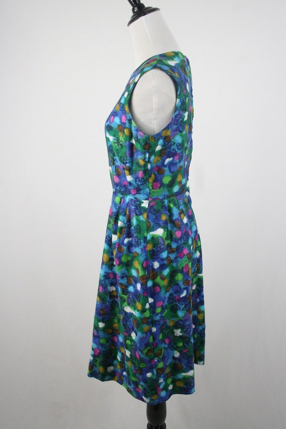 1960s Dress Brightly Colored Cotton Sleeveless Dr… - image 7