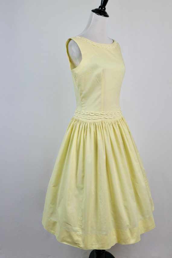 Vintage 1950s Dress Carole King Yellow Cotton Dro… - image 4