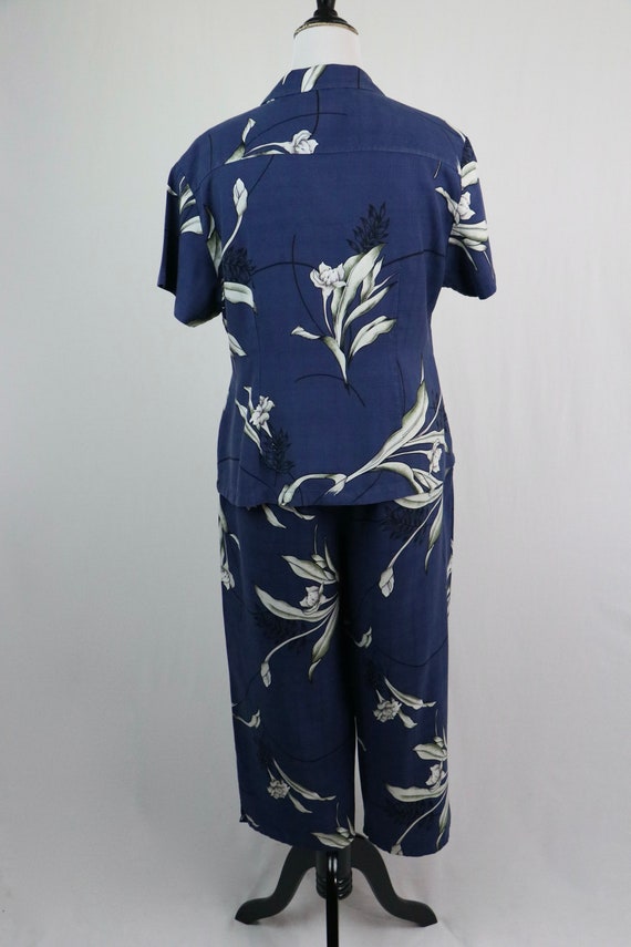 Hawaiian Pant and Blouse Set Silk Hilo Hattie Haw… - image 6