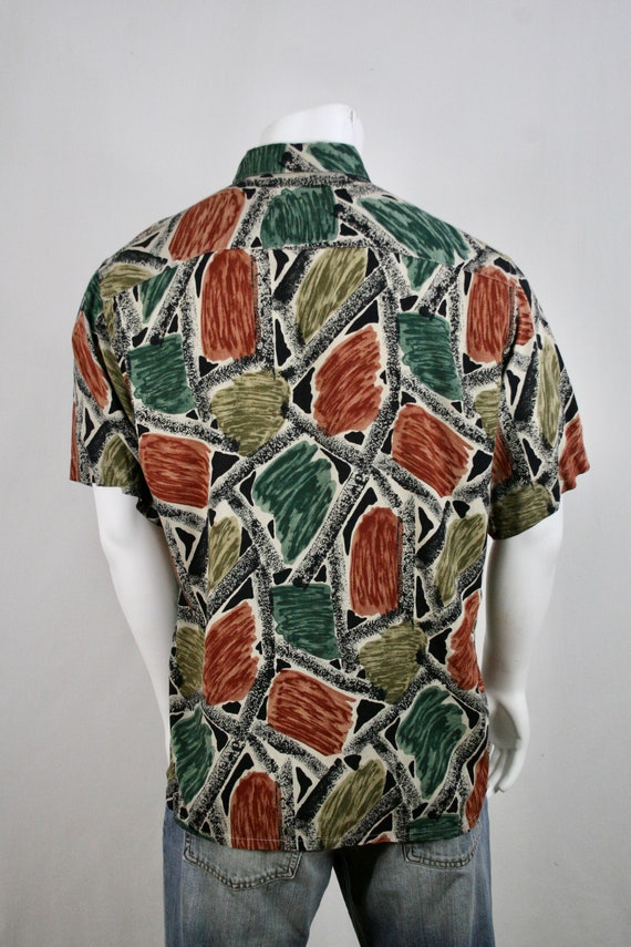 1990s Shirt Rayon Button Down Pierre Cardin Large… - image 6