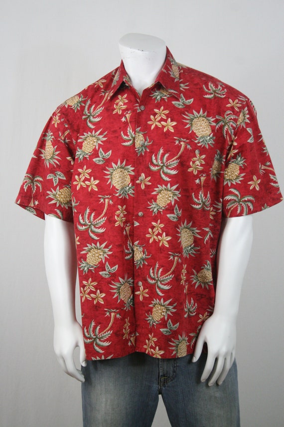 Vintage Aloha Shirt Cotton Pierre Cardin Pineappl… - image 3