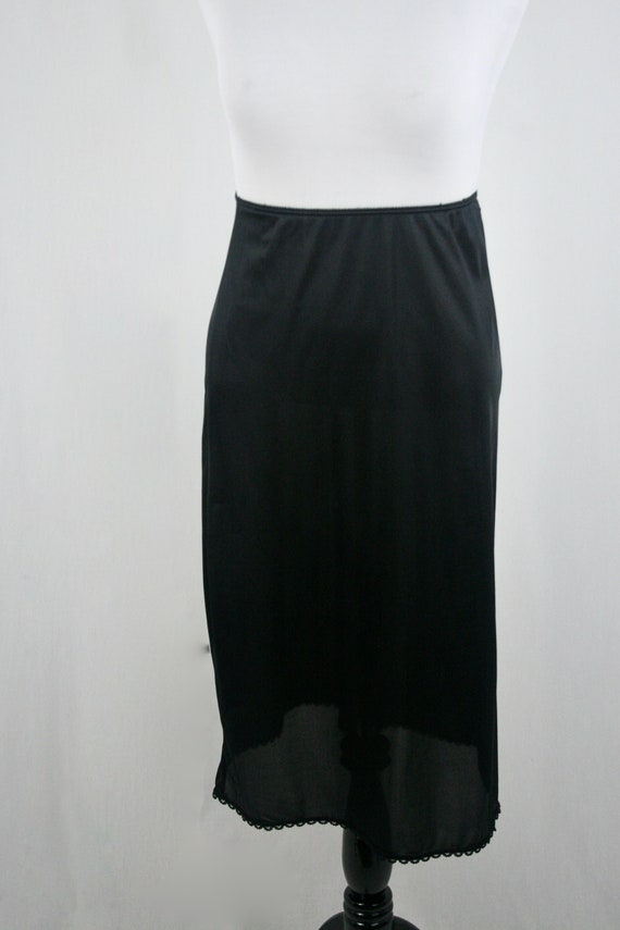 Vintage Slip Black Nylon Midi Half Slip Gem