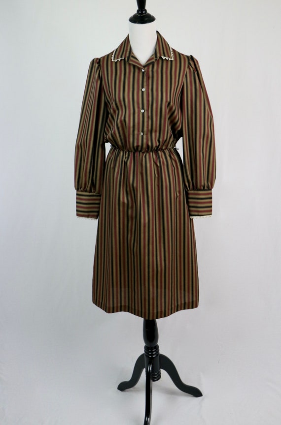 Vintage 1970s Dress Joan Curtis Striped Dress - image 3