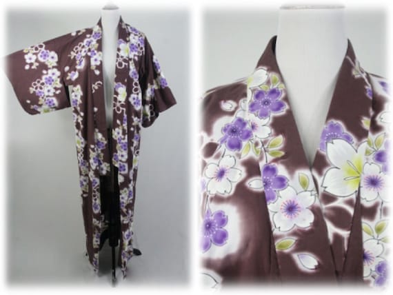 Vintage Kimono Cotton Floral Robe - image 1