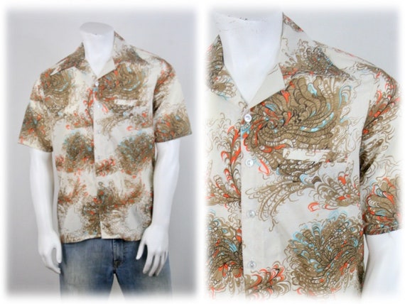 1970s Shirt Large Collar Button Down Groovy Shirt