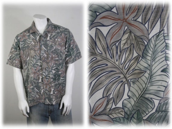 Vintage Aloha Shirt Batik Bay Washable Silk Shirt… - image 1