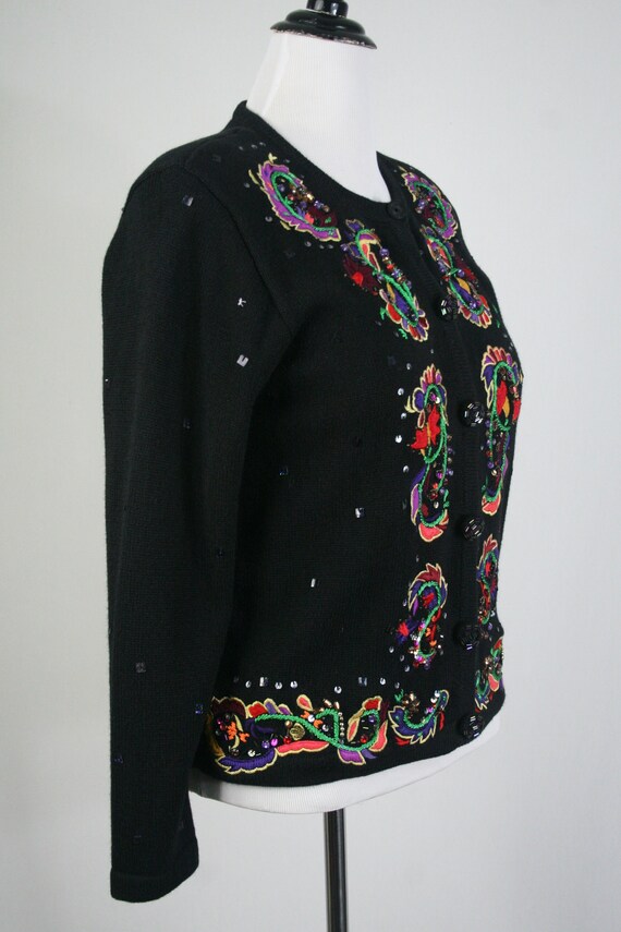 Vintage Sweater Jack B Quick Embellished Cardigan… - image 5