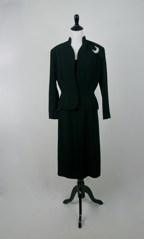 Vintage 1940s Dress and Jacket Set Eisenberg Orig… - image 3