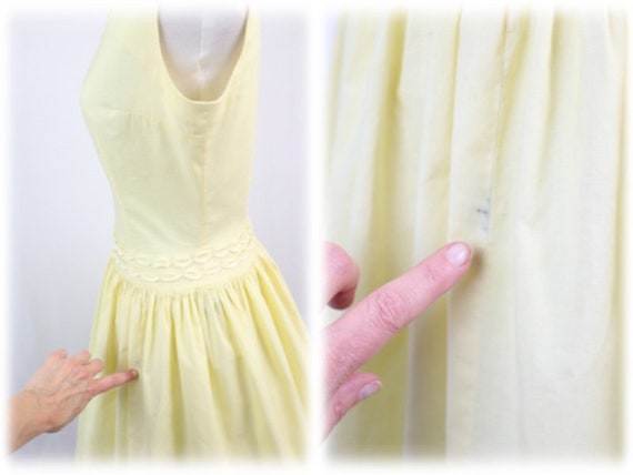 Vintage 1950s Dress Carole King Yellow Cotton Dro… - image 9