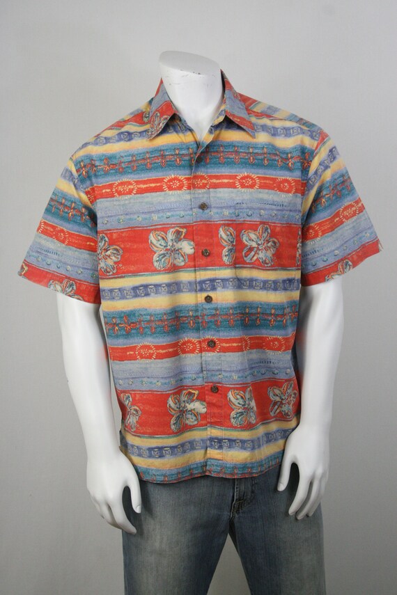 Vintage 1980s Aloha Shirt Cotton Shirt Medium - image 3